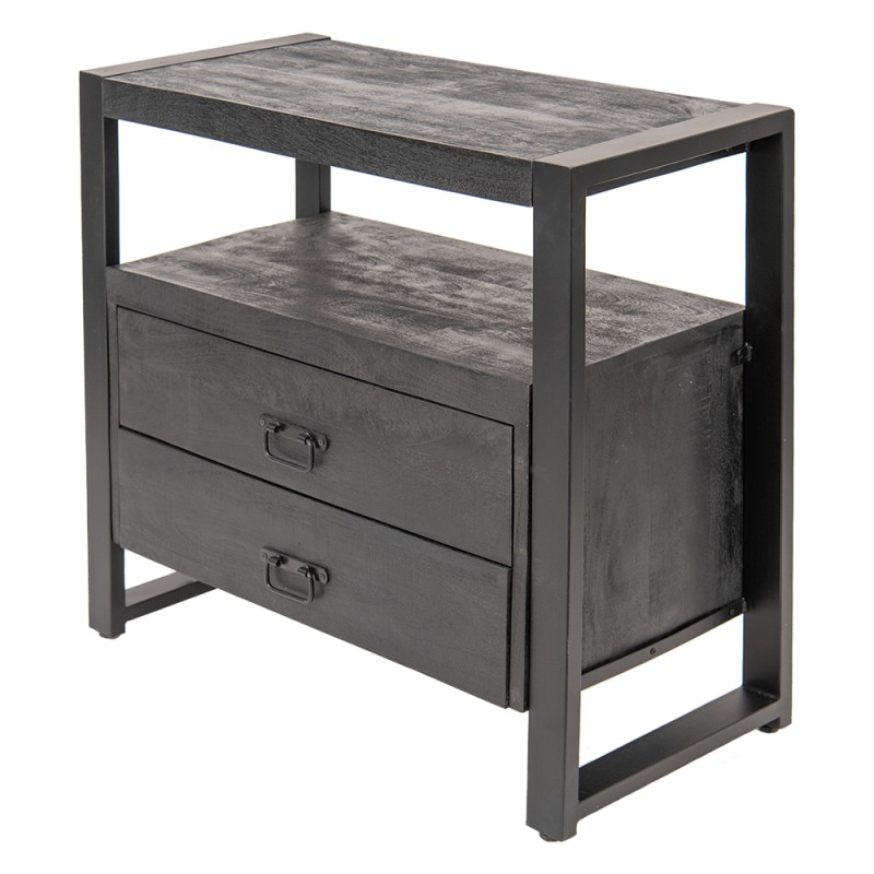 Clayre & Eef Chest of Drawers 80x40x80 cm Black Wood Rectangle