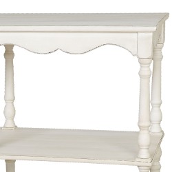Clayre & Eef Sidetable 4H0017W 120*50*92 cm White Wood Rectangle