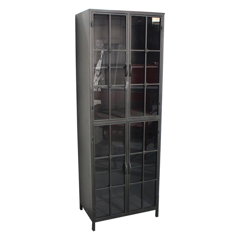 2Clayre & Eef Display Cabinet 5CCM0244 60*43*171 cm Black Metal Glass Rectangle