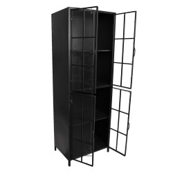 Clayre & Eef Display Cabinet 5CCM0244 60*43*171 cm Black Metal Glass Rectangle