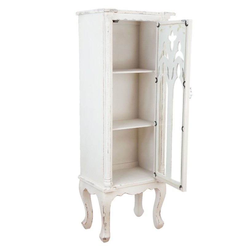 Clayre & Eef Cabinet 49x35x138 cm White Wood Glass