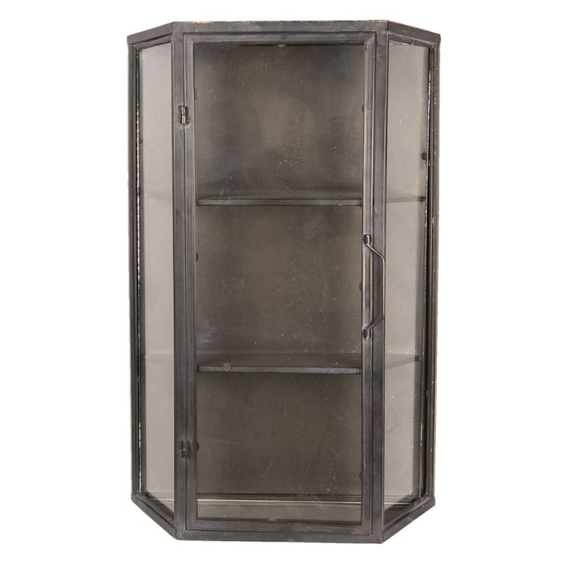 Clayre & Eef Wall Cupboard 5Y0620 49*19*75 cm Brown Metal Glass Rectangle
