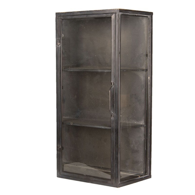 Clayre & Eef Wall Cabinet 49x19x75 cm Brown Metal Glass