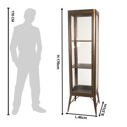 Clayre & Eef Display Cabinet 46*37*170 cm Brown Iron Glass