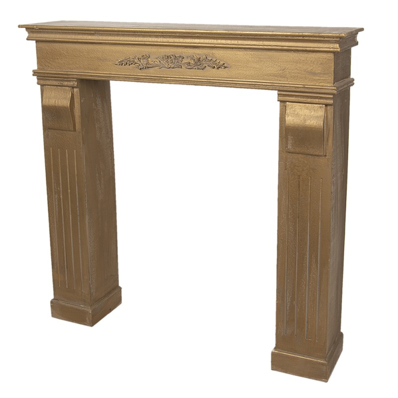 Clayre & Eef Fireplace Surround 100x22x99 cm Gold colored Wood Rectangle