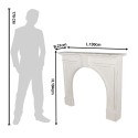 Clayre & Eef Fireplace Surround 130x21x104 cm White Wood Rectangle