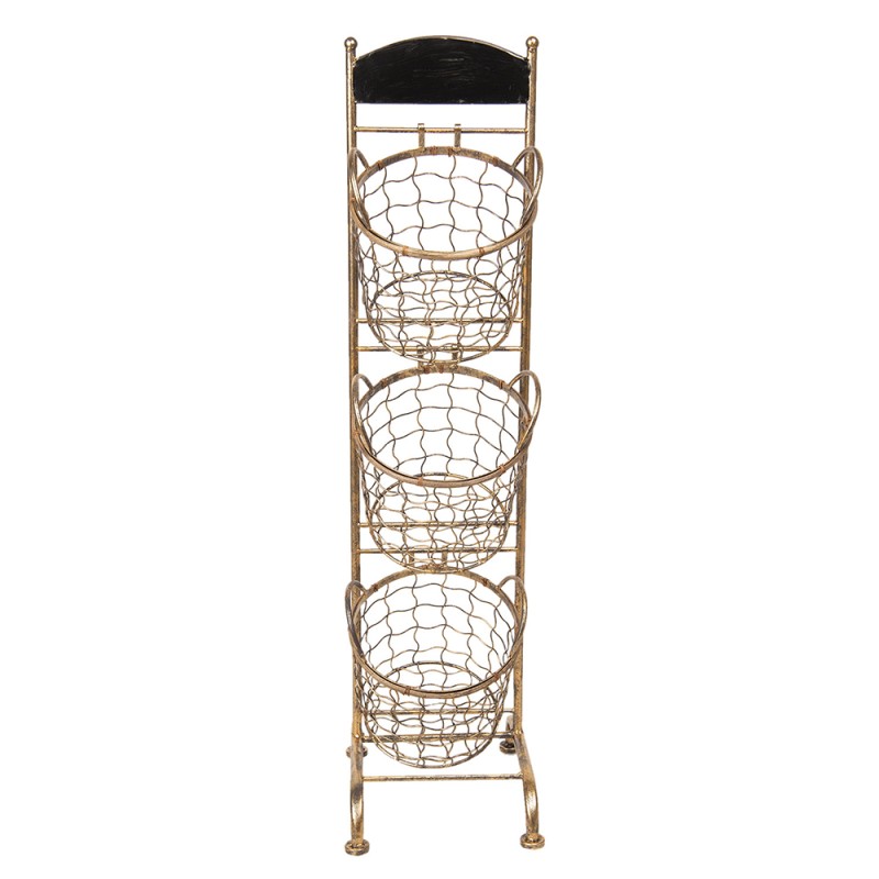 Clayre & Eef Basket Rack 30x25x98 cm Brown Iron Rectangle