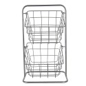 Clayre & Eef Basket Rack 22x22x41 cm Grey Metal