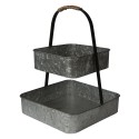 Clayre & Eef 2-Tiered Stand 30x42 cm Grey Iron