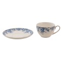 Clayre & Eef Cup and Saucer 220 ml Blue Porcelain Flowers