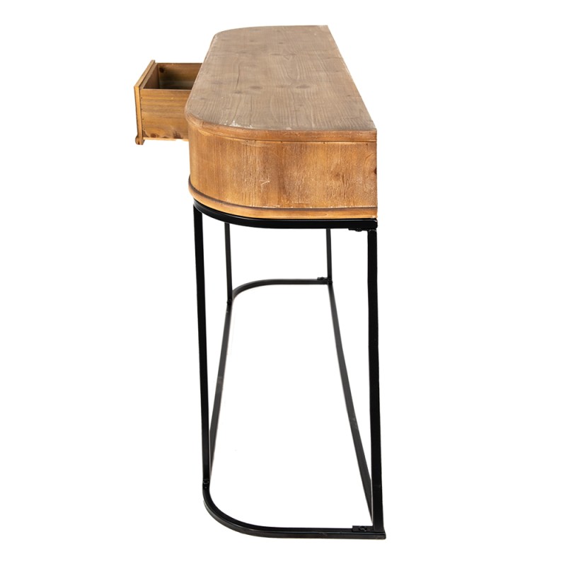 Clayre & Eef Side Table 120x33x81 cm Brown Black Iron Wood