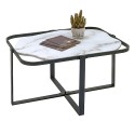 Clayre & Eef Coffee Table 86x68x45 cm Black White Iron