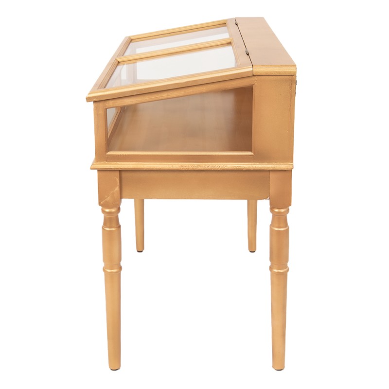 Clayre & Eef Display Cabinet 80x46x85 cm Gold colored Wood Glass