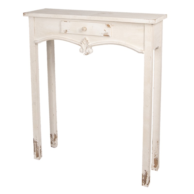 Clayre & Eef Side Table 89x28x106 cm White Wood Rectangle