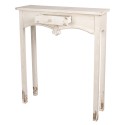 Clayre & Eef Table d'appoint 89x28x106 cm Blanc Bois Rectangle