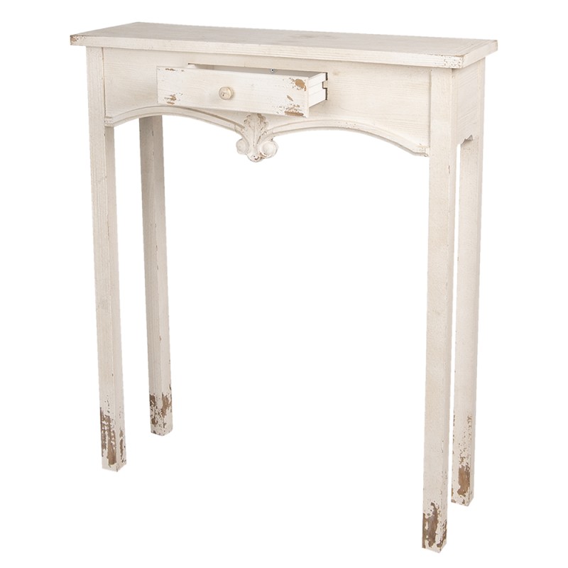 Clayre & Eef Side Table 89x28x106 cm White Wood Rectangle