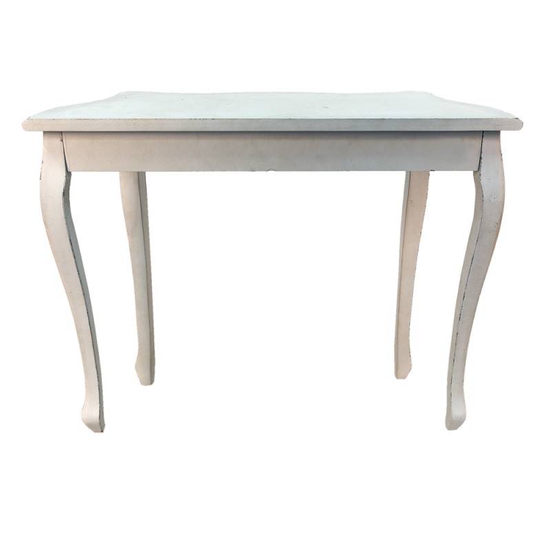 Clayre & Eef Tavolino da appoggio 101x39x80 cm Bianco Beige Legno  Fiori