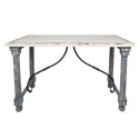 Clayre & Eef Dining Table 127x56x77 cm White Wood Rectangle