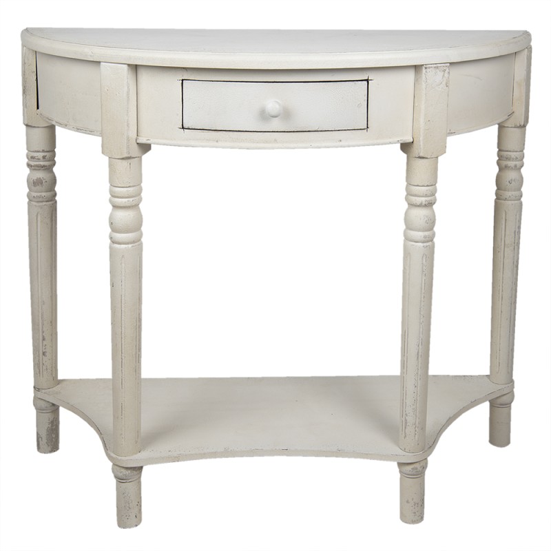 Clayre & Eef Sidetable  100x40x84 cm Wit Hout