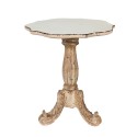 Clayre & Eef Side Table Ø 70x81 cm White Beige Wood Round
