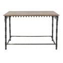 Clayre & Eef Side Table 121x45x81 cm Black Brown Iron Wood Rectangle