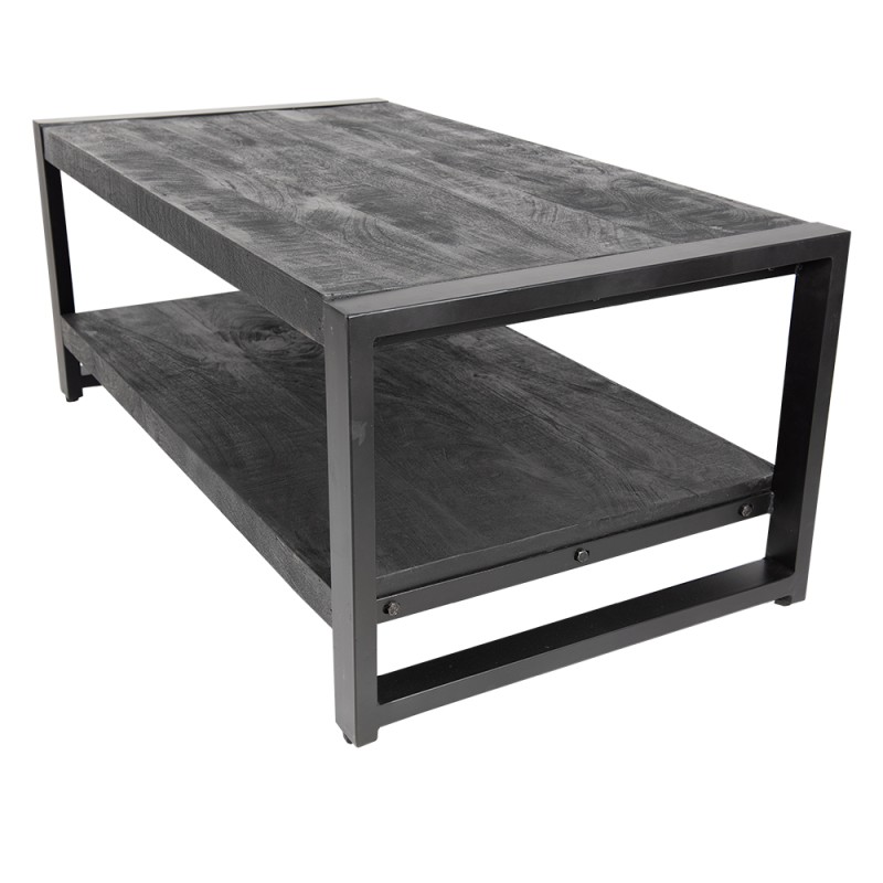 Clayre & Eef Coffee Table 110x60x45 cm Black Wood