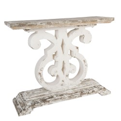 Clayre & Eef Sidetable 110x36x91 cm Wit Hout