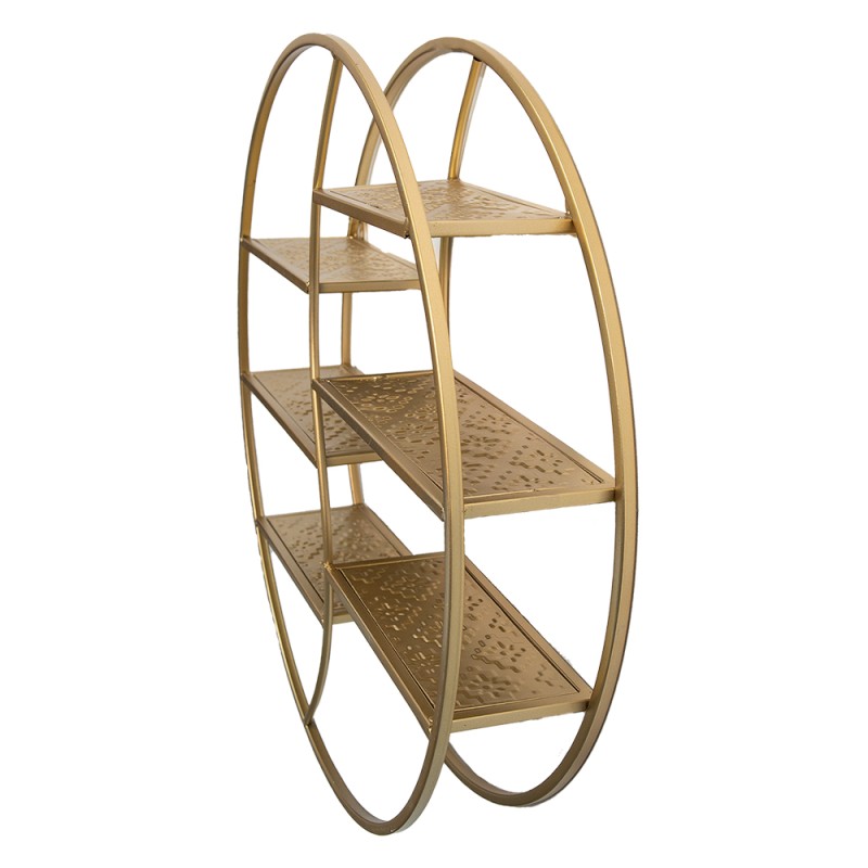 Clayre & Eef Wall Rack 64x12x64 cm Gold colored Metal