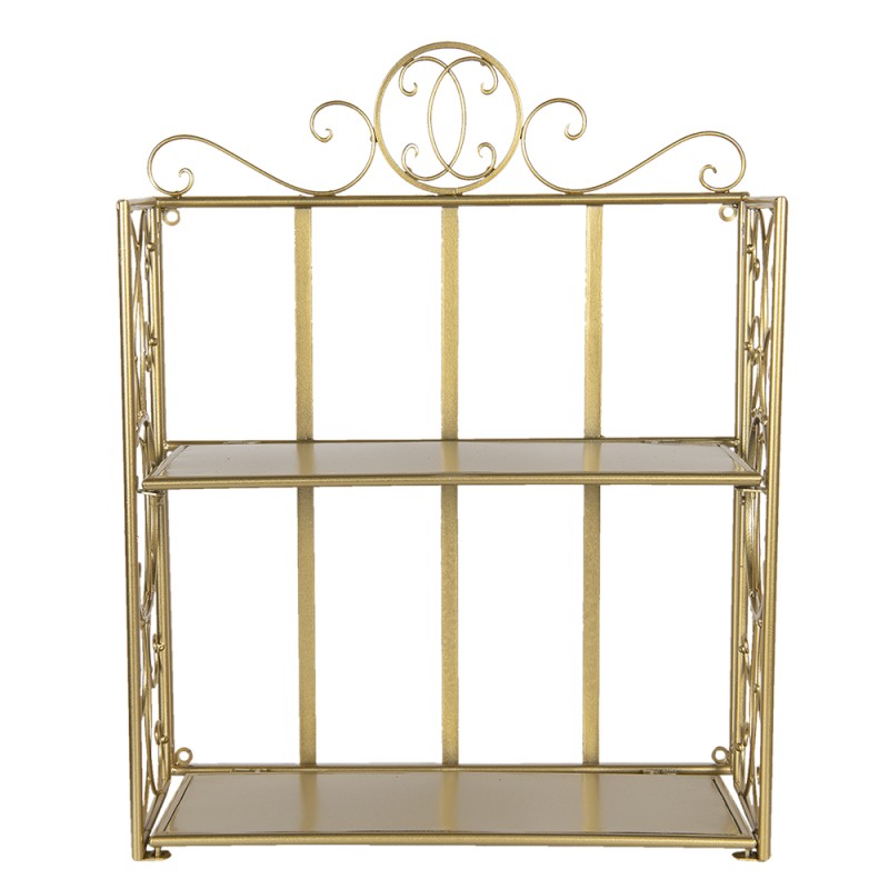Clayre & Eef Wall Rack 41x18x53 cm Gold colored Iron Rectangle