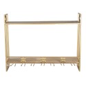 Clayre & Eef Wall Rack 80x22x61 cm Gold colored Iron Rectangle