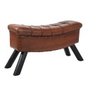 Clayre & Eef Stool 91x30x46 cm Brown Leather Rectangle