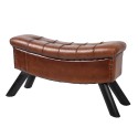 Clayre & Eef Stool 91x30x46 cm Brown Leather Rectangle