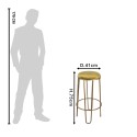 Clayre & Eef Bar Stool Ø 41x74 cm Gold colored Metal Round