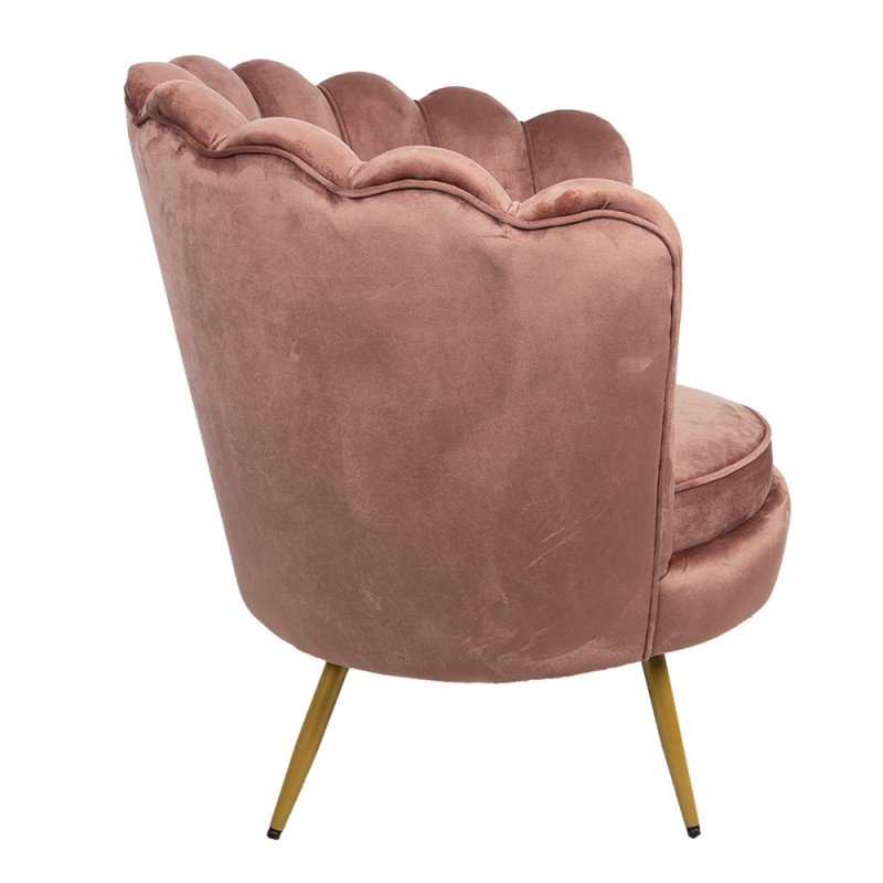 Clayre & Eef Dining Chair 78x80x91 cm Pink Metal
