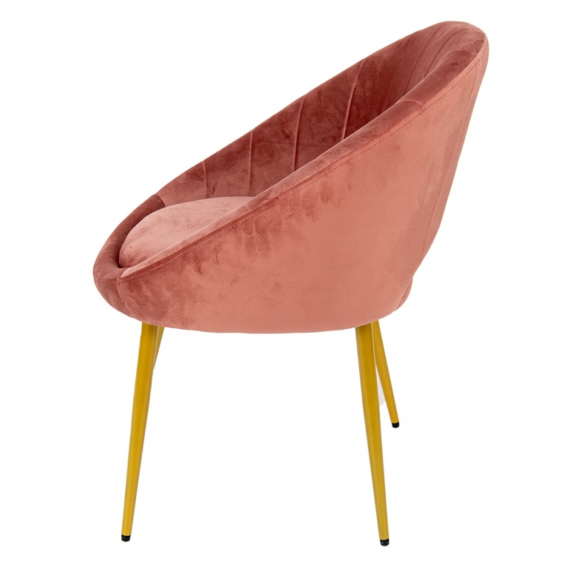 Clayre & Eef Chaise de salle à manger 58x65x85 cm Rose Fer Textile