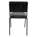 Clayre & Eef Chaise de salle à manger 44x44x84 cm Noir Cuir
