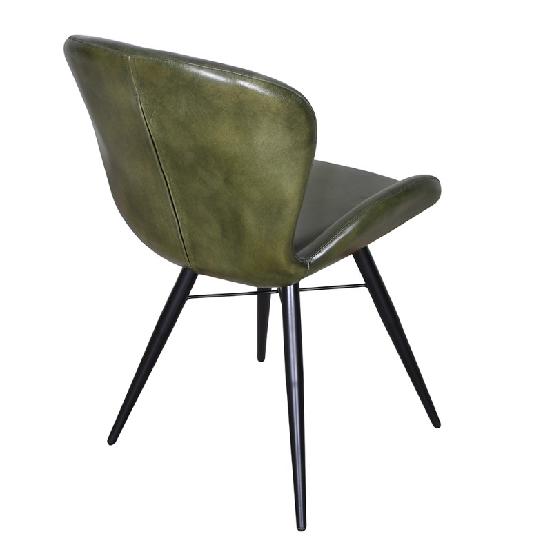 Clayre & Eef Dining Chair 52x61x86 cm Green Leather