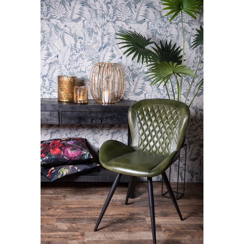 Clayre & Eef Dining Chair 52x61x86 cm Green Leather