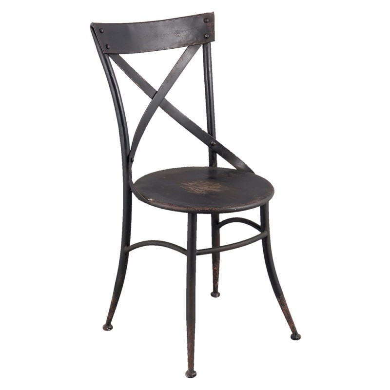 Clayre & Eef Chaise de salle à manger 41x41x88 cm Noir Fer