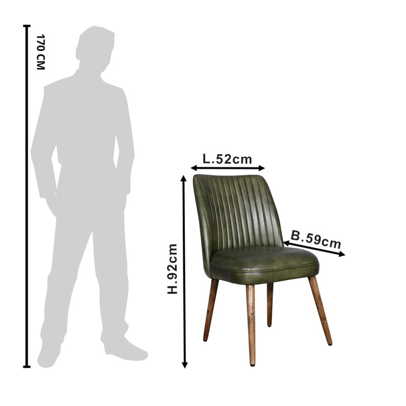 2Clayre & Eef Chair 52*59*92 cm Green