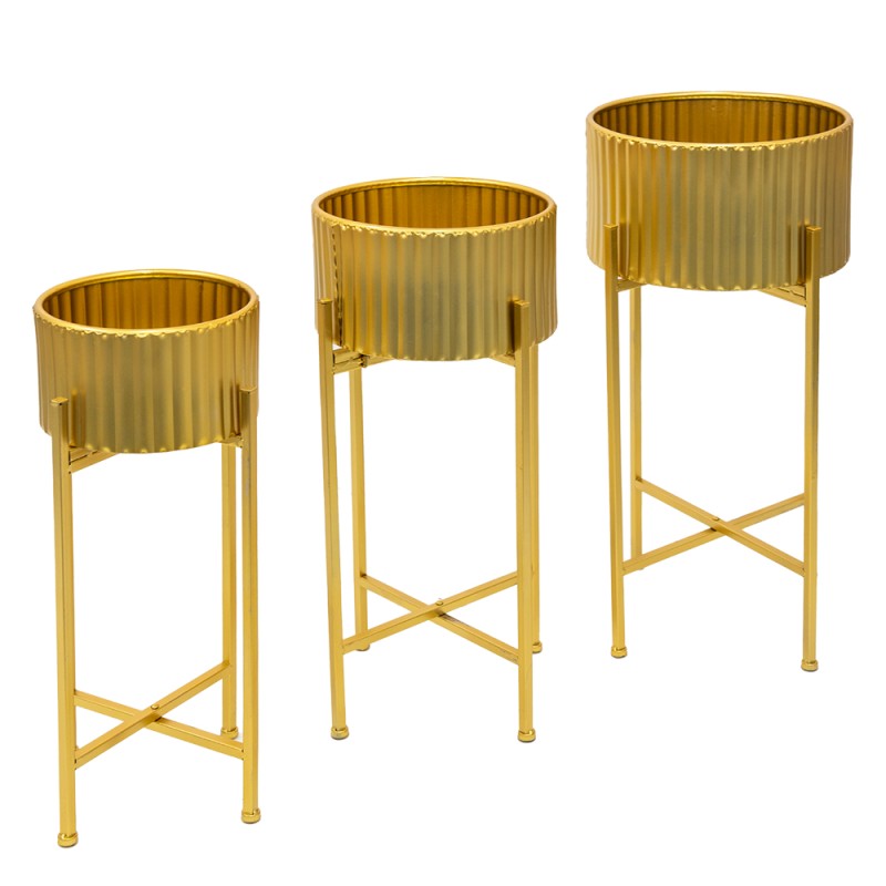 Clayre & Eef Planter Set of 3 Gold colored Iron