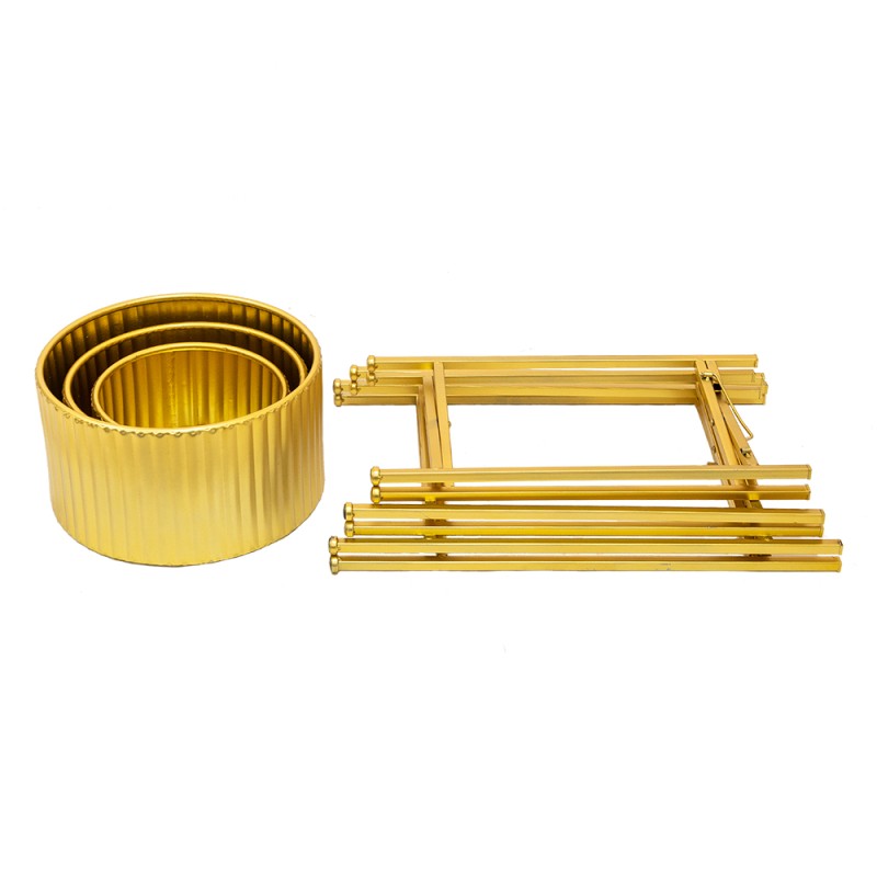 Clayre & Eef Fioriera set di 3 Color oro Ferro