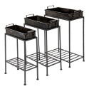 Clayre & Eef Plant Stand Set of 3 Black Iron