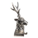 Clayre & Eef Hook Christmas Stocking Reindeer 28 cm Silver colored Aluminium