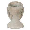 2Clayre & Eef Plant Pot Head 6TE0410S 13*13*18 cm Grey Stone