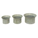 Clayre & Eef Pot de fleurs set de 3 Ø 40 Ø 34 Ø 28 cm Gris Métal