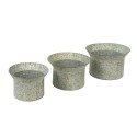 Clayre & Eef Planter Set of 3 Ø 40 Ø 34 Ø 28 cm Grey Metal