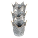 Clayre & Eef Porte-plante Ø 24 Ø 21 Ø 19 cm Gris Métal Couronne