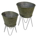 Clayre & Eef Porte-plante set 2 Gris Métal