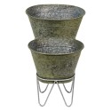 Clayre & Eef Plant Holder set 2 Grey Metal